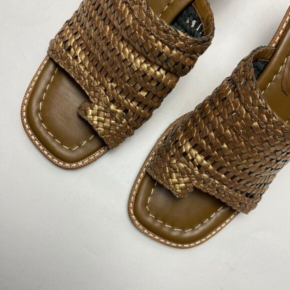 DONALD PLINER Block Bronze/Gold Heel Sandal Size 7 - Picture 2 of 8